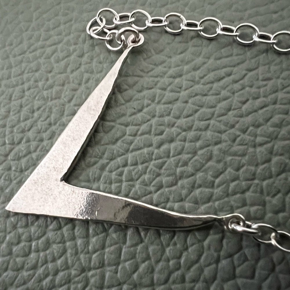 Sterling Silver Necklace with Chevron Pendant - Picture 8 of 8